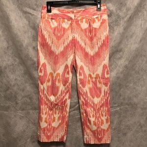 Chicos Pink Capri Cropped Pants Size 2